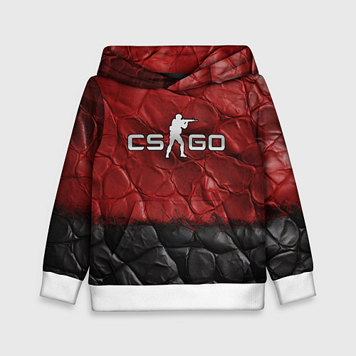 Детская толстовка CS GO red black texture / 3D-Белый – фото 1