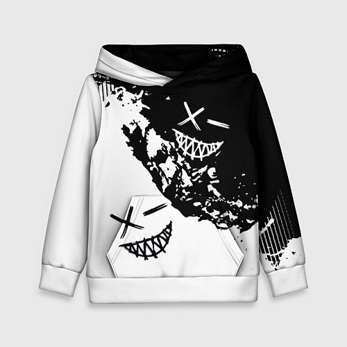 Детская толстовка Smile - black and white / 3D-Белый – фото 1