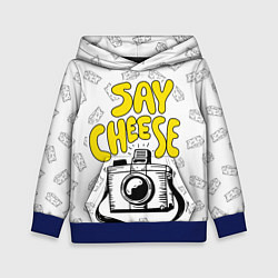 Толстовка-худи детская Say cheese, цвет: 3D-синий