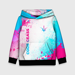 Детская толстовка Code Geass neon gradient style: надпись, символ