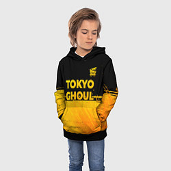 Толстовка-худи детская Tokyo Ghoul - gold gradient: символ сверху, цвет: 3D-черный — фото 2