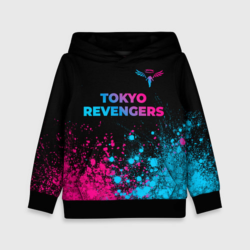 Детская толстовка Tokyo Revengers - neon gradient: символ сверху / 3D-Черный – фото 1