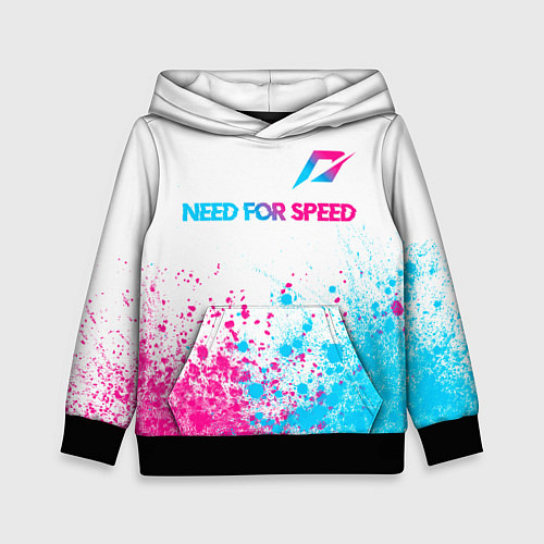 Детская толстовка Need for Speed neon gradient style: символ сверху / 3D-Черный – фото 1