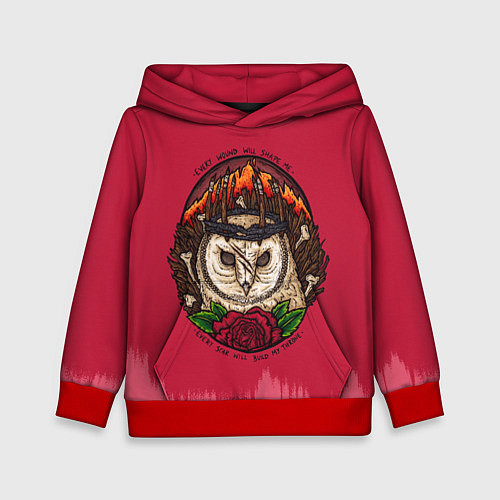 Детская толстовка Bring Me The Horizon Owl / 3D-Красный – фото 1