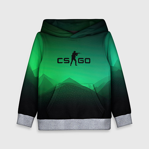 Детская толстовка CS GO green black background / 3D-Меланж – фото 1