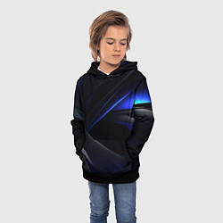 Толстовка-худи детская Black blue background, цвет: 3D-черный — фото 2