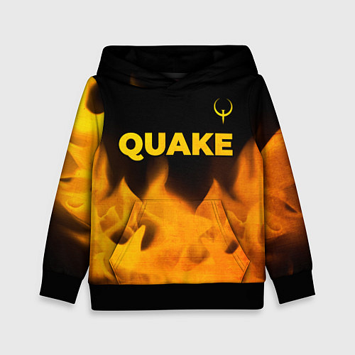 Детская толстовка Quake - gold gradient: символ сверху / 3D-Черный – фото 1