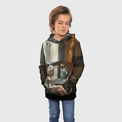 Толстовка-худи детская Девушка оператор, цвет: 3D-черный — фото 2