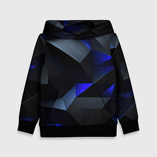 Детская толстовка Black blue abstract / 3D-Черный – фото 1