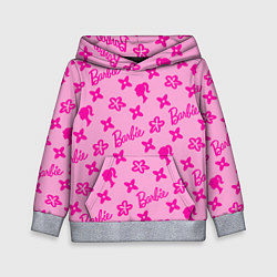 Толстовка-худи детская Барби паттерн розовый, цвет: 3D-меланж