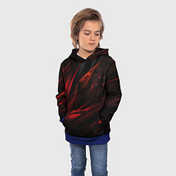 Толстовка-худи детская Black red background, цвет: 3D-синий — фото 2