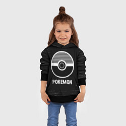 Толстовка-худи детская Pokemon glitch на темном фоне, цвет: 3D-черный — фото 2