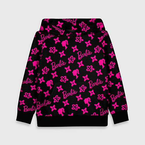 Детская толстовка Барби паттерн черно-розовый / 3D-Черный – фото 1