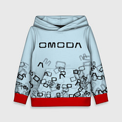 Толстовка-худи детская Omoda letters pattern, цвет: 3D-красный