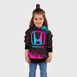 Толстовка-худи детская Honda - neon gradient, цвет: 3D-черный — фото 2