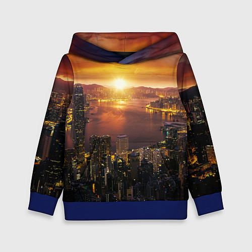 Детская толстовка Китай - Гон конг / 3D-Синий – фото 1