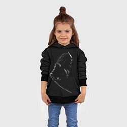 Толстовка-худи детская Хищник на черном фоне, цвет: 3D-черный — фото 2