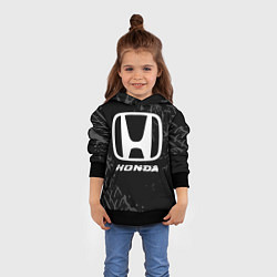 Толстовка-худи детская Honda speed на темном фоне со следами шин, цвет: 3D-черный — фото 2
