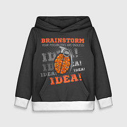 Толстовка-худи детская Взрывная идея, цвет: 3D-белый