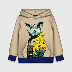 Толстовка-худи детская Dude rhino - urban style, цвет: 3D-синий