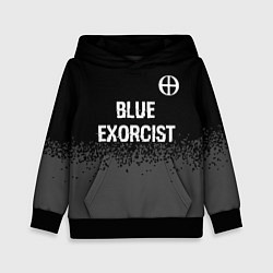 Толстовка-худи детская Blue Exorcist glitch на темном фоне: символ сверху, цвет: 3D-черный