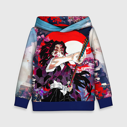 Детская толстовка Кокушибо первая луна - Клинок рассекающий демонов / 3D-Синий – фото 1