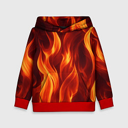 Толстовка-худи детская Пламя огня, цвет: 3D-красный