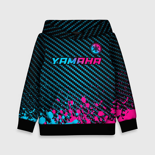 Детская толстовка Yamaha - neon gradient: символ сверху / 3D-Черный – фото 1