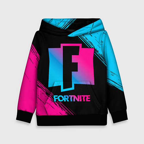 Детская толстовка Fortnite - neon gradient / 3D-Черный – фото 1