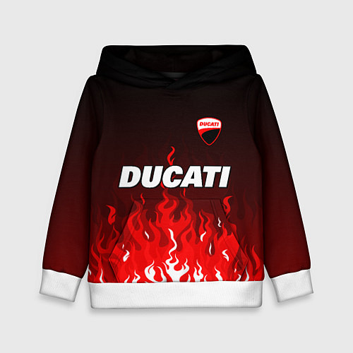 Детская толстовка Ducati- красное пламя / 3D-Белый – фото 1