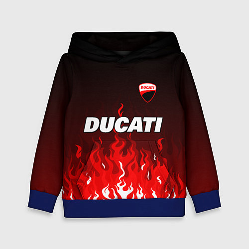 Детская толстовка Ducati- красное пламя / 3D-Синий – фото 1