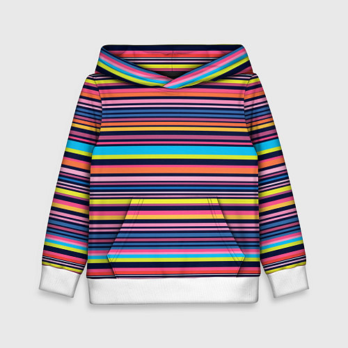 Детская толстовка Яркие полоски / 3D-Белый – фото 1