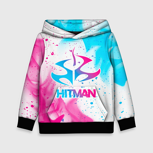 Детская толстовка Hitman neon gradient style / 3D-Черный – фото 1