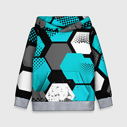 Толстовка-худи детская Шестиугольники абстрактный фон, цвет: 3D-меланж