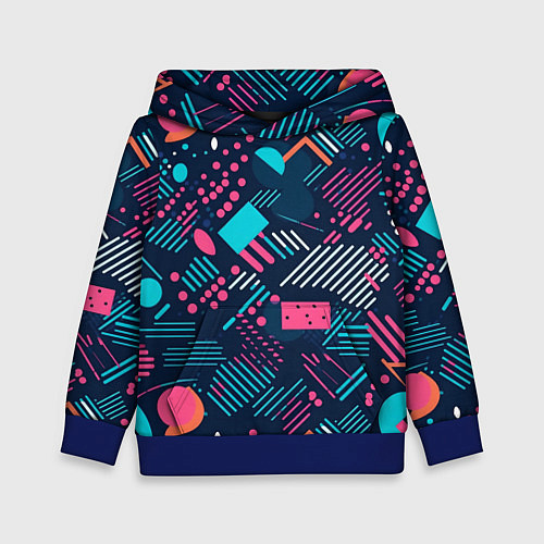 Детская толстовка Абстракция синяя паттерн / 3D-Синий – фото 1