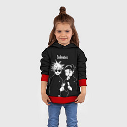 Толстовка-худи детская Сатору Годжо и Гетто Сугуру - Магическая битва, цвет: 3D-красный — фото 2