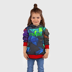 Толстовка-худи детская CSGO blue abstract, цвет: 3D-красный — фото 2