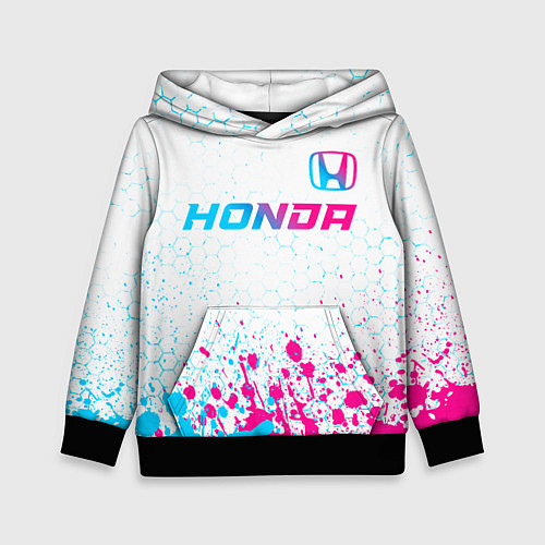 Детская толстовка Honda neon gradient style: символ сверху / 3D-Черный – фото 1