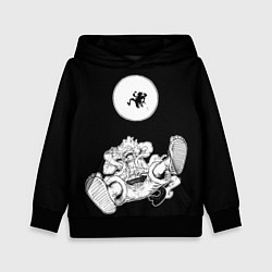 Толстовка-худи детская Луффи и гир 5 на луне, цвет: 3D-черный