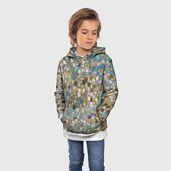 Толстовка-худи детская Мозаика белая разноцветная, цвет: 3D-белый — фото 2