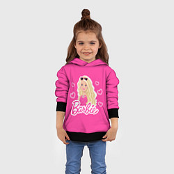 Толстовка-худи детская Кукла Барби, цвет: 3D-черный — фото 2