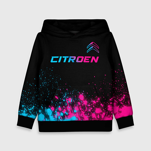 Детская толстовка Citroen - neon gradient: символ сверху / 3D-Черный – фото 1