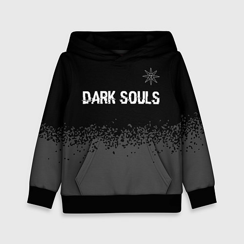 Детская толстовка Dark Souls glitch на темном фоне: символ сверху / 3D-Черный – фото 1