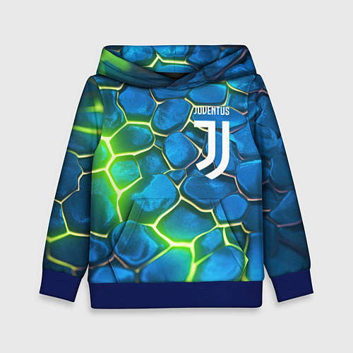 Детская толстовка Juventus blue green neon / 3D-Синий – фото 1