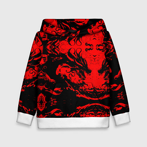 Детская толстовка Черный дракон на красном небе / 3D-Белый – фото 1