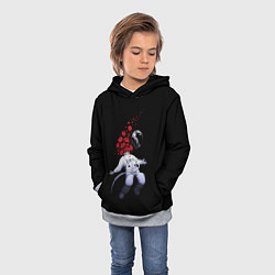 Толстовка-худи детская Скафандр и розы, цвет: 3D-меланж — фото 2