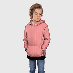 Толстовка-худи детская Благородный розовый полосатый, цвет: 3D-черный — фото 2