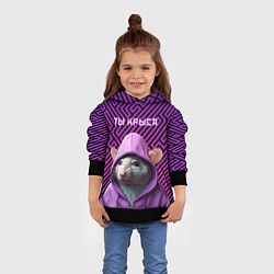 Толстовка-худи детская Крыса в толстовке - ты крыса, цвет: 3D-черный — фото 2