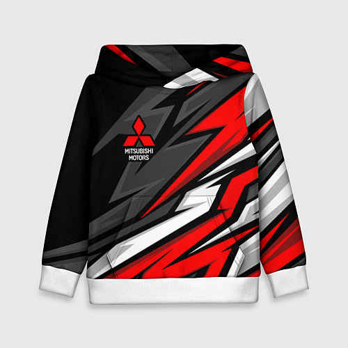 Детская толстовка Митсубиси - красный спортивный / 3D-Белый – фото 1