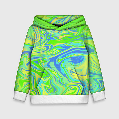 Детская толстовка Неоновая абстракция волны / 3D-Белый – фото 1